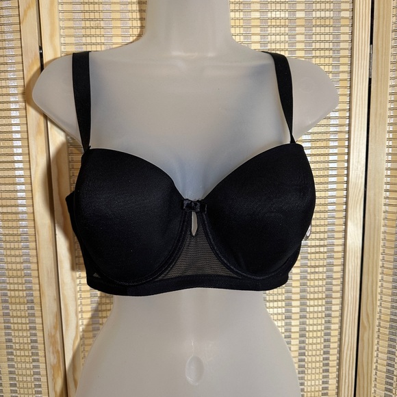 Black Fuschia by Secret Lace 5 Way Convertible Bra Black Mesh 42D NWT - Picture 2 of 13